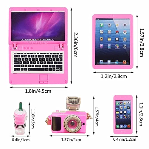 LCXYYY Dollhouse Miniature Laptop Computer Tablet Phone Simulation Accessories, 1:6 Scale Dollhouse Accessories Dolls Play Sets