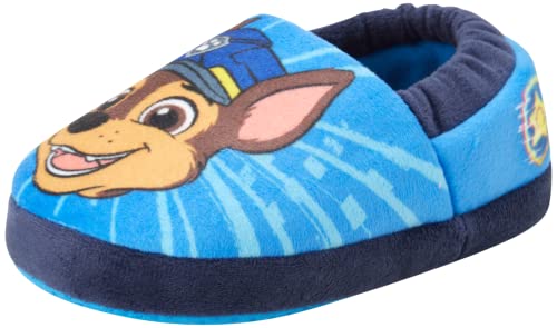 Nickelodeon Boys’ Paw Patrol Slippers – Chase and Marshall Plush Fuzzy Slippers (5T-12 Boy), Size 11/12, Paw Patrol