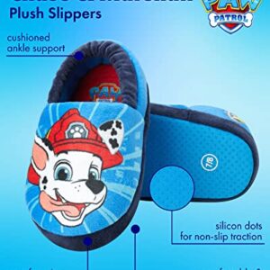 Nickelodeon Boys’ Paw Patrol Slippers – Chase and Marshall Plush Fuzzy Slippers (5T-12 Boy), Size 11/12, Paw Patrol