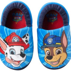 Nickelodeon Boys’ Paw Patrol Slippers – Chase and Marshall Plush Fuzzy Slippers (5T-12 Boy), Size 11/12, Paw Patrol