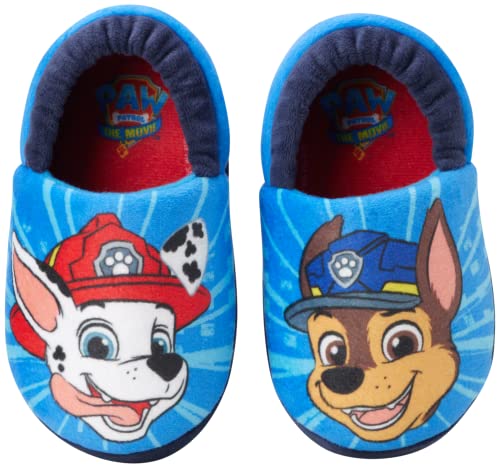 Nickelodeon Boys’ Paw Patrol Slippers – Chase and Marshall Plush Fuzzy Slippers (5T-12 Boy), Size 11/12, Paw Patrol