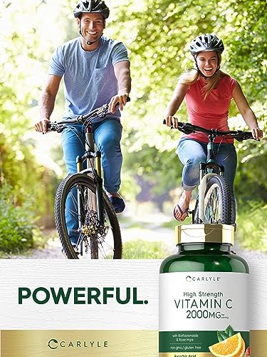 Vitamin C 2000mg | with Rose Hips | 150 Caplets | Vegetarian, Non-GMO, Gluten Free Supplement | by Carlyle