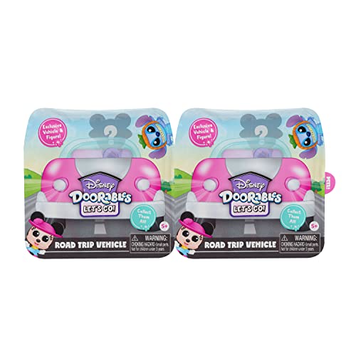 Disney Doorables Let’s Go Vehicles 2-Pack Series 1, Toy Figures, Officially Licensed Kids Toys for Ages 5 Up, Amazon Exclusive