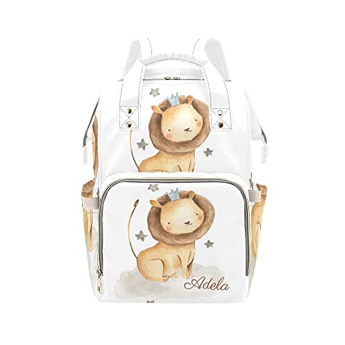 Grandkli Star Lion King Personalized Diaper Bag Multi-Function Backpack Nappy Bag Travel DayPack for Unisex