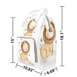 Grandkli Star Lion King Personalized Diaper Bag Multi-Function Backpack Nappy Bag Travel DayPack for Unisex