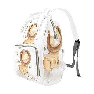 Grandkli Star Lion King Personalized Diaper Bag Multi-Function Backpack Nappy Bag Travel DayPack for Unisex