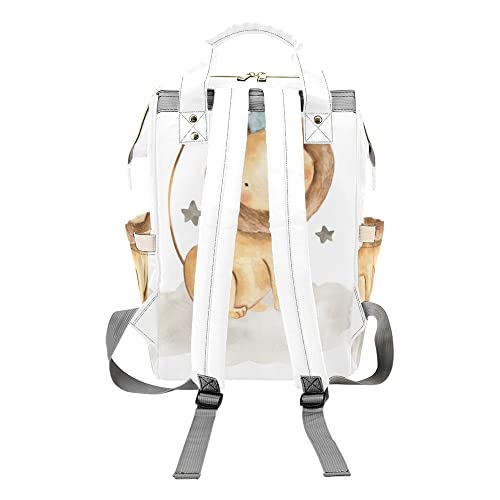 Grandkli Star Lion King Personalized Diaper Bag Multi-Function Backpack Nappy Bag Travel DayPack for Unisex