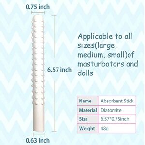 Loomaka Drying Rod Stick Absorbent Stick Diatomite Water-Absorption Stick【Quick Drying/Reusable/Preventing Moisture and Mold】Maintenance 2-Piece kit, White