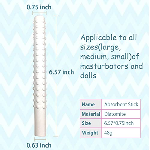 Loomaka Drying Rod Stick Absorbent Stick Diatomite Water-Absorption Stick【Quick Drying/Reusable/Preventing Moisture and Mold】Maintenance 2-Piece kit, White