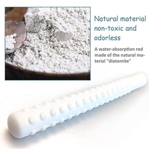 Loomaka Drying Rod Stick Absorbent Stick Diatomite Water-Absorption Stick【Quick Drying/Reusable/Preventing Moisture and Mold】Maintenance 2-Piece kit, White