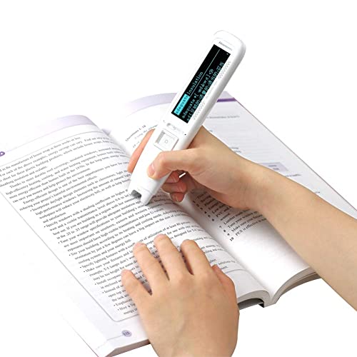 Pen Reader Synchronous Reading Support Human Reader Alternative Classroom Aid Scanning Pen,OCR Digital Highlighter Exam Reader Pen Scanner,Recording Translation Pen with Stylus,White