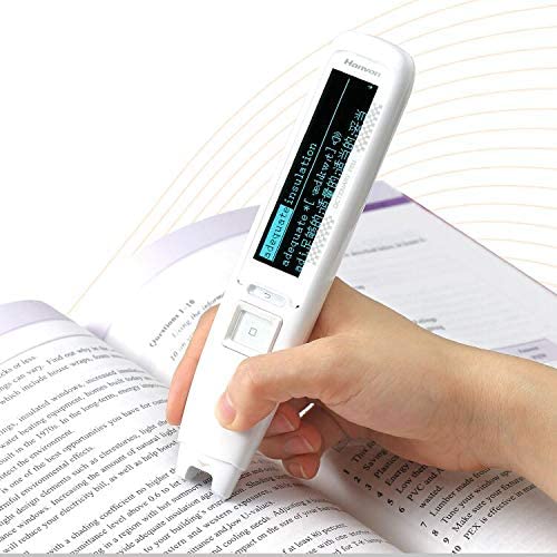 Pen Reader Synchronous Reading Support Human Reader Alternative Classroom Aid Scanning Pen,OCR Digital Highlighter Exam Reader Pen Scanner,Recording Translation Pen with Stylus,White