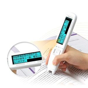 Pen Reader Synchronous Reading Support Human Reader Alternative Classroom Aid Scanning Pen,OCR Digital Highlighter Exam Reader Pen Scanner,Recording Translation Pen with Stylus,White