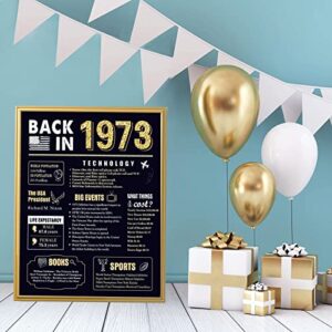 50 Years Ago 50th Birthday Wedding Anniversary Poster 3 Pieces 11 x 14 70s Party Decorations Supplies Large Sign Home Decor for Men and Women ( Back in 1973 - 50 Years)