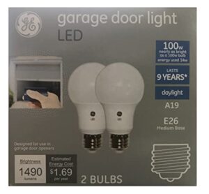 ge garage light 100-watt eq a19 daylight led light bulb (2-pack)
