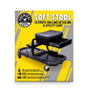 Chemical Guys ACC618 Soft Stool Ultimate Rolling Detailing & Utility Cart, (For Cars, Trucks, SUVs, RVs, Home, Garden, Garage & More) 15' 1/2" x 8' 3/4" x 18' 1/2" - Black