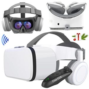 vr set vr headset for iphone, tsanglight virtual reality headset 3d vr goggle w/remote lentes de realidad virtual glass for iphone 14 13 12 11 pro mini x r s for samsung s23 s22 s21 s20 s10, white