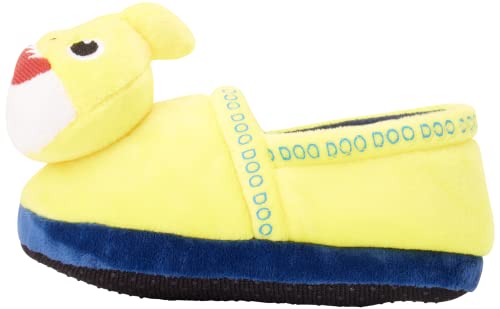 Nickelodeon Kids Baby Shark Slippers - Baby Shark Plush Slip-On Fuzzy Slippers (Boys/Girls), Size 7-8 Toddler, Yellow