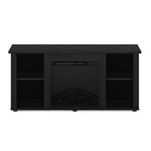 Furinno Jensen Entertainment Center Stand with Fireplace for TV up to 55 Inch, Americano, Corded Electric, Adjustable