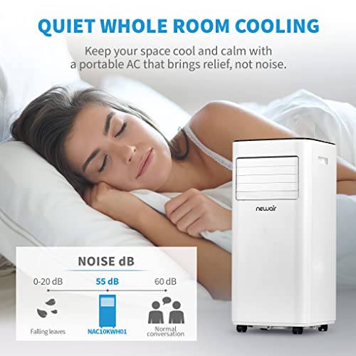 Newair Portable Air Conditioner | 10,000 BTU | White | Compact AC Design with Easy Setup Window Venting Kit, Self-Evaporative System, Quiet Operation, Dehumidifying Mode with Remote and Timer