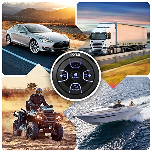 Pyle Amplified Wireless BT Audio Controller - 300 Watt Waterproof Rated Marine Receiver Remote Control for Car, Truck, Boat, 4x4, PowerSport Vehicles, Full Range Stereo Sound Reproduction -PLMRBT20