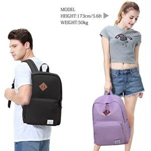 VASCHY School Backpack, Ultra Lightweight Backpack for Women Bookbag for Kids Teen Boys Girls Purple