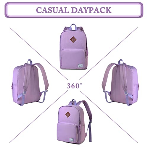 VASCHY School Backpack, Ultra Lightweight Backpack for Women Bookbag for Kids Teen Boys Girls Purple