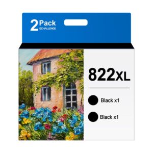822xl 822 xl remanufactured ink cartridges replacement for epson 822xl 822 t822 ink cartridges use for workforce pro wf-3820 wf-4833 wf-4820 wf-4830 wf-4834 printer (2 black)