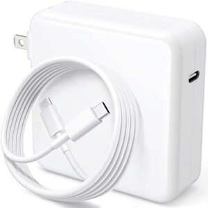 mac book pro charger - 120w usb c fast charger adapter compatible with macbook pro & macbook air 13, 14, 15, 16 inch, ipad pro, samsung galaxy and all usb c device, included 6.6ft usb-c to c cable