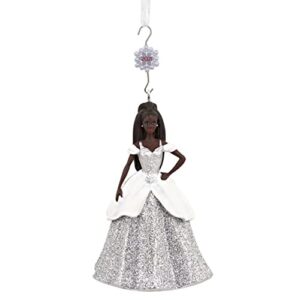 hallmark holiday barbie christmas tree ornament 2021 (with limited edition dated hook (black))