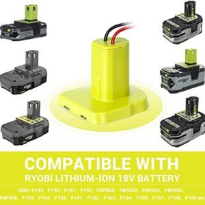 Ecarke for Power Wheels Adaptor for Ryobi 18V One+ P108 P107 P102 Battery Dock Power Connector RC Toy & Car,e-Bike 12 Gauge Robotics （with Wire Terminals）（2 pcs）