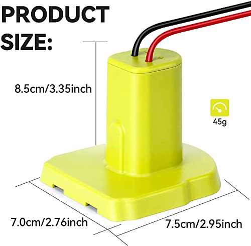 Ecarke for Power Wheels Adaptor for Ryobi 18V One+ P108 P107 P102 Battery Dock Power Connector RC Toy & Car,e-Bike 12 Gauge Robotics （with Wire Terminals）（2 pcs）