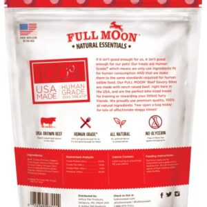 Full Moon All Natural Human Grade Dog Treats, Essential Beef Savory Bites, 14 Ounce