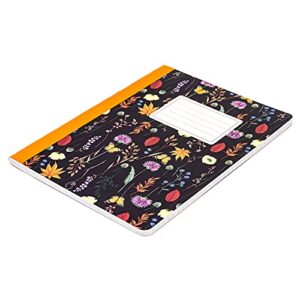 Pukka Pad, Composition Notebooks - 3 Pack of Journals Featuring 140 Pages of College Ruled 80GSM Paper with Sturdy Cover Stock - 9.75 x 7.5in - Bloom