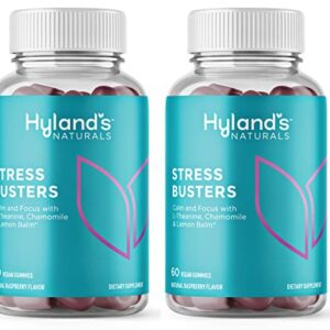 Hyland's Stress Busters, Calm Gummies Naturals with L-Theanine, Lemon Balm and Chamomile, 60 Vegan Gummies (2 Bottles of 60)