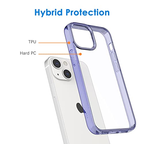 JETech Case Compatible with iPhone 13 Mini 5.4-Inch, Shockproof Phone Bumper Cover, Anti-Scratch Clear Back (Purple)