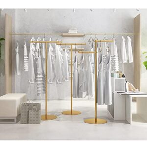Household Products T-Shaped Clothes Rack,Heavy Duty Garment Clothing Rack,Retail Clothing Displays Stands,for Hanging or Displaying Clothing, Gold, 47.2in/120cm