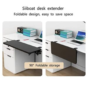 Siiboat Desk Extender Ergonomic Computer Table Extension Arm Support Collapsible Keyboard Tray for Square Tabletop - Carbon Fiber 25.2" x 9.45"