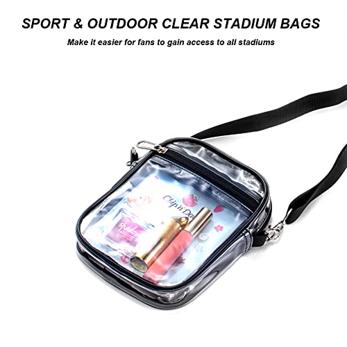 Clear Bag Stadium Approved,Clear Crossbody Purse Bag with Adjustable Strap for Women, Clear Stadium Bags for Concerts Sports Events, Festivals