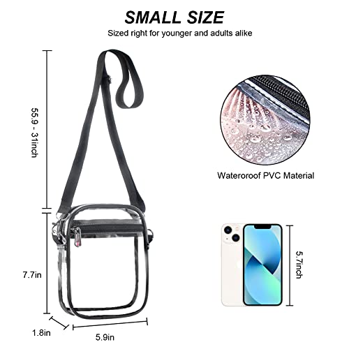 Clear Bag Stadium Approved,Clear Crossbody Purse Bag with Adjustable Strap for Women, Clear Stadium Bags for Concerts Sports Events, Festivals