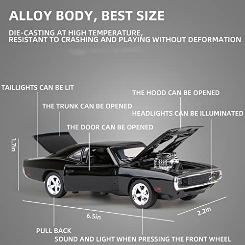 Man's Dream-JIAYEMODEL 1:32 Diecast Model car for Fast & Furious car Dom's 1970 Dodge Charger Alloy Car, Toys for Kids,Boyfriend,Young Peoples Gift