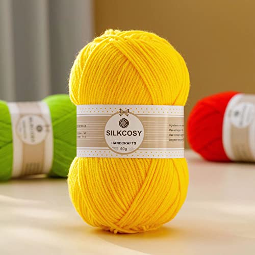 2 Pcs Crochet Yarn, Feels Soft 280 Yards Assorted Colors 4ply Acrylic Yarn,Yarn for Crochet & Hand Knitting-Milky White