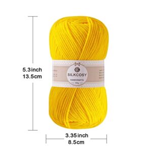 2 Pcs Crochet Yarn, Feels Soft 280 Yards Assorted Colors 4ply Acrylic Yarn,Yarn for Crochet & Hand Knitting-Milky White