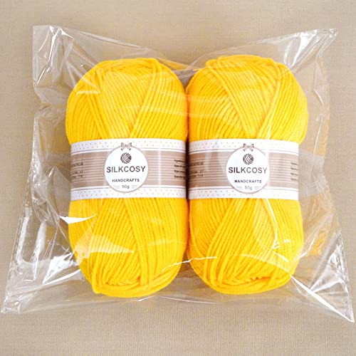 2 Pcs Crochet Yarn, Feels Soft 280 Yards Assorted Colors 4ply Acrylic Yarn,Yarn for Crochet & Hand Knitting-Milky White