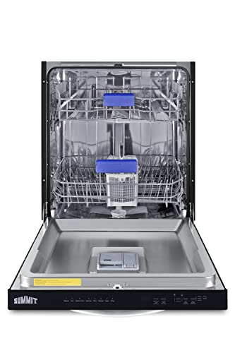 Summit Appliance DW243BADA 24" Wide Built-In Dishwasher, Black, ADA Compliant, Quite Performance, Touch Controls, Digital Display, Top Control Panel, Stainless Steel Interior, 8 Wash Programs