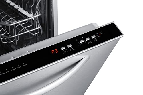 Summit Appliance DW243BADA 24" Wide Built-In Dishwasher, Black, ADA Compliant, Quite Performance, Touch Controls, Digital Display, Top Control Panel, Stainless Steel Interior, 8 Wash Programs