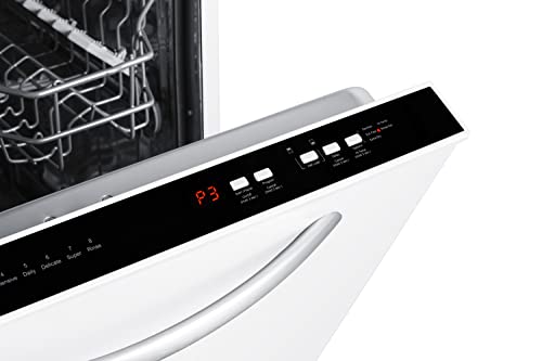 Summit Appliance DW243BADA 24" Wide Built-In Dishwasher, Black, ADA Compliant, Quite Performance, Touch Controls, Digital Display, Top Control Panel, Stainless Steel Interior, 8 Wash Programs