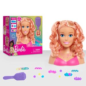 barbie small styling head, blonde hair, 17-pieces, pretend play, kids toys for ages 3 up by just play