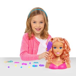 Barbie Small Styling Head, Blonde Hair, 17-pieces, Pretend Play, Kids Toys for Ages 3 Up by Just Play