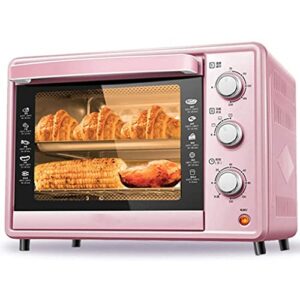 30L Elecric Oven,with Temperature Setting 70-230℃ 120 Minutes Timing 1500W 3 Baking Functions Convection Countertop Toaster Oven (Pink) (Pink) Aesthetic and Practical